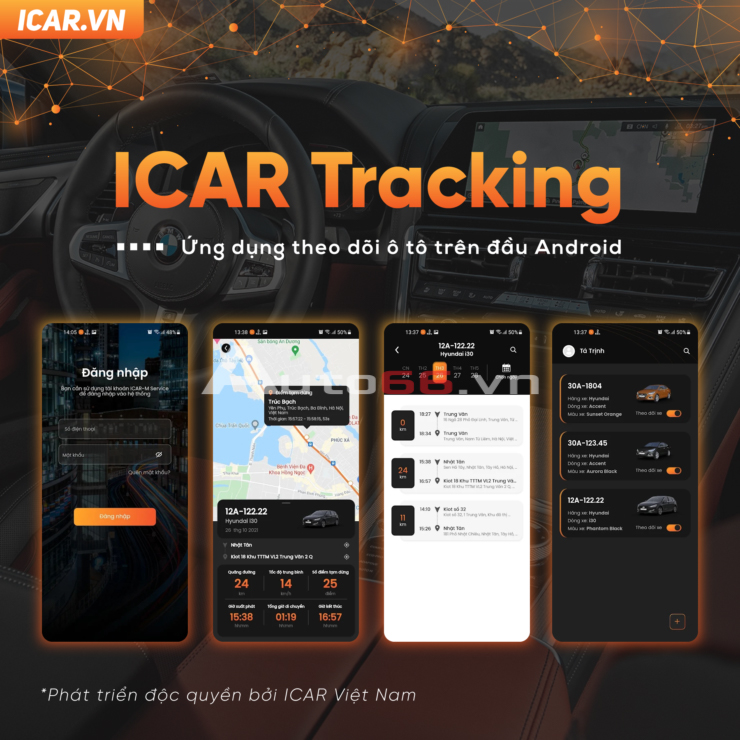 Định vị xe ICAR Tracking trên Elliview D4