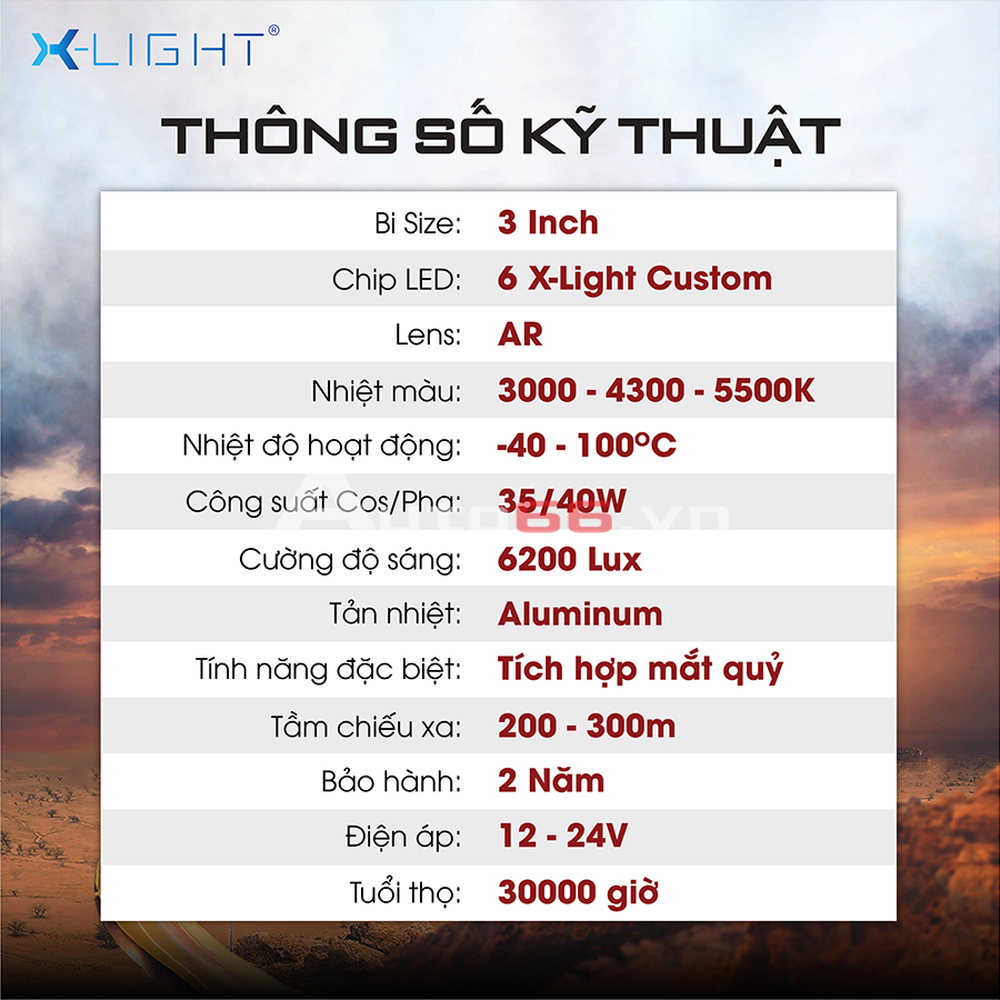 Thông số Bi gầm X-Light F10 New