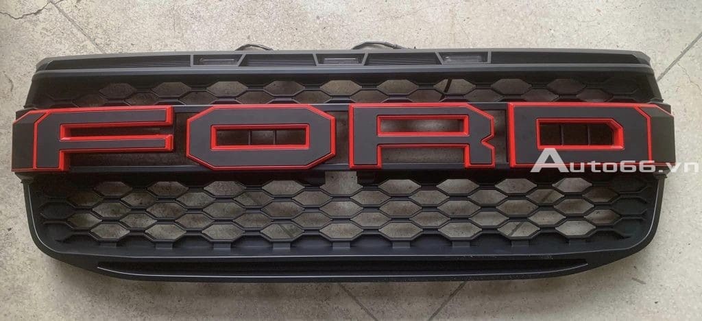 Mặt ga lang chữ FORD cho Ford Ranger XL XLS 2023 đen viền đỏ