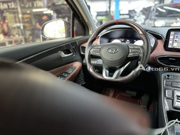Độ vô lăng Carbon Hyundai Santafe